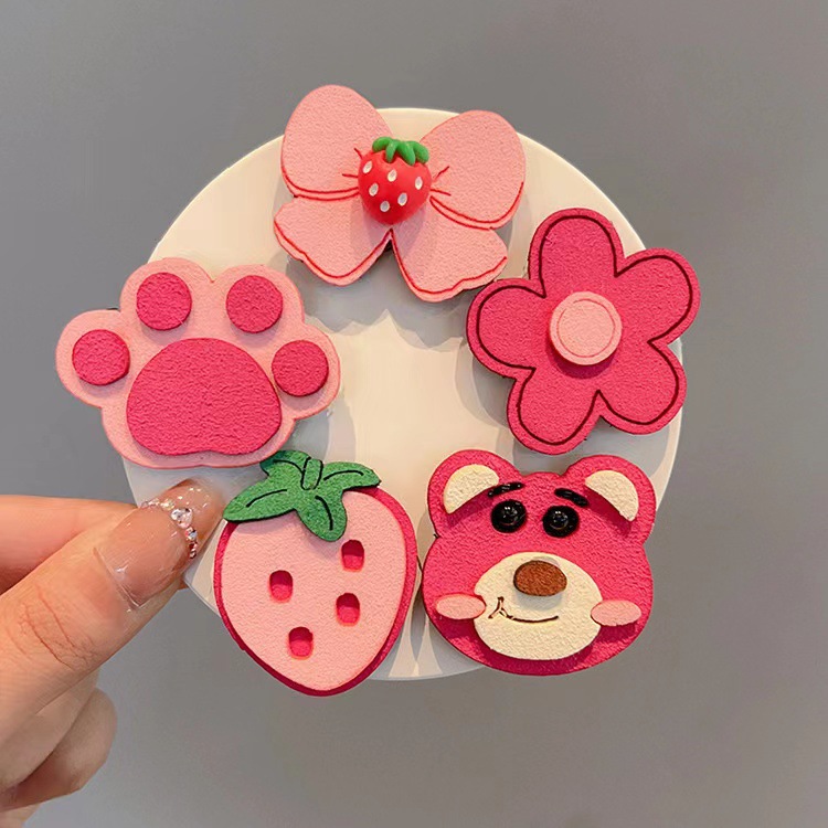 Los niños coreanos publican pegatinas mágicas de color caramelo de dibujos animados lindo y simple acabado de cabello roto artefacto Velcro de frutas