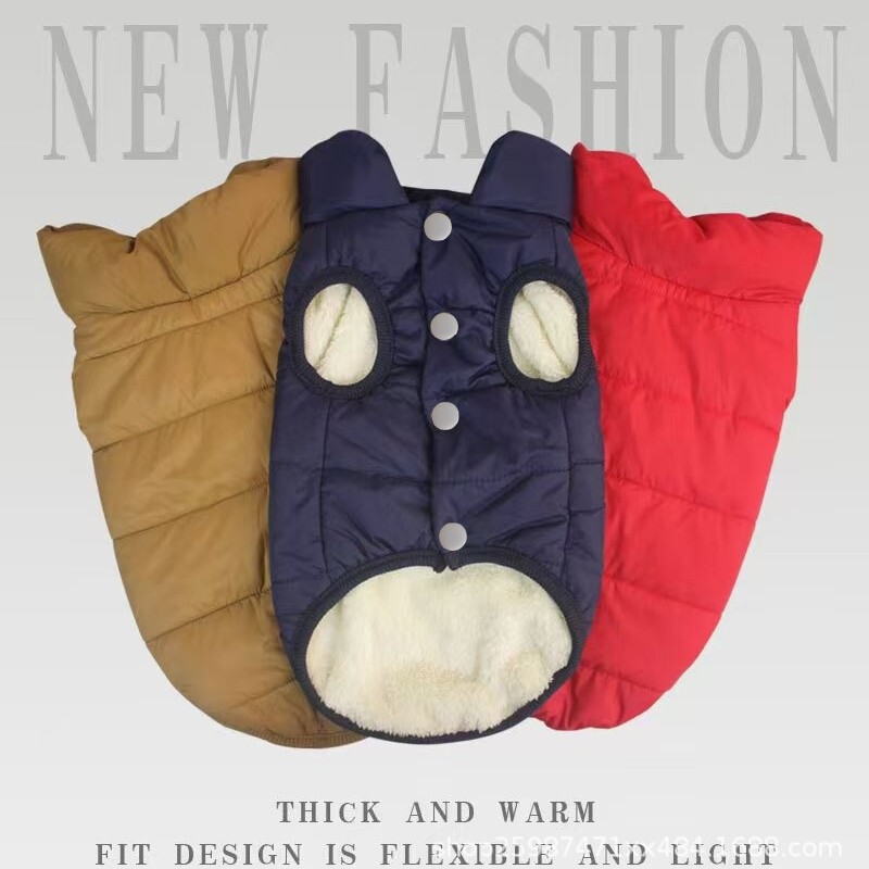 New pet dog dog clothes cotton-padded coat autumn and winter dog coat jacket thickened warm cotton-padded coat pet supplies batch