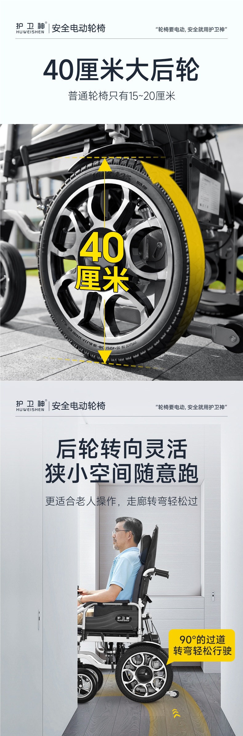 Guardian God's New Electric Wheelchair, Foldable, Lightweight, Intelligent, Fully Automatic, Special for Disabled People and the Elderly, Rural Mobility Vehicle