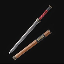 龙泉君魄刀剑传统宝剑赤壁汉剑八面高锰钢一体手工锻打长剑未开刃