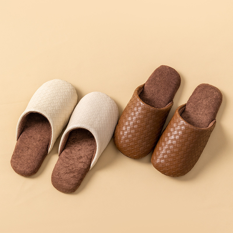 Silent Soft-Soled Pu Waterproof Cotton Slippers for Women, Winter Couple's Home Use Indoor Non-Slip Home Warm Slippers for Men Silent Soft-Soled Pu Waterproof Cotton Slippers for Women, Winter Couple's Home Use Indoor Non-Slip Home Warm Slippers for Men