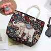 Double-sided ethnic travel bag, capacious shopping bag, one-shoulder bag, ethnic style, with embroidery