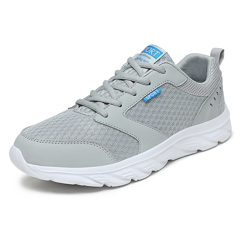 越行狼夏季网面鞋低帮透气轻盈大码MD男鞋青少年前系带运动休闲鞋