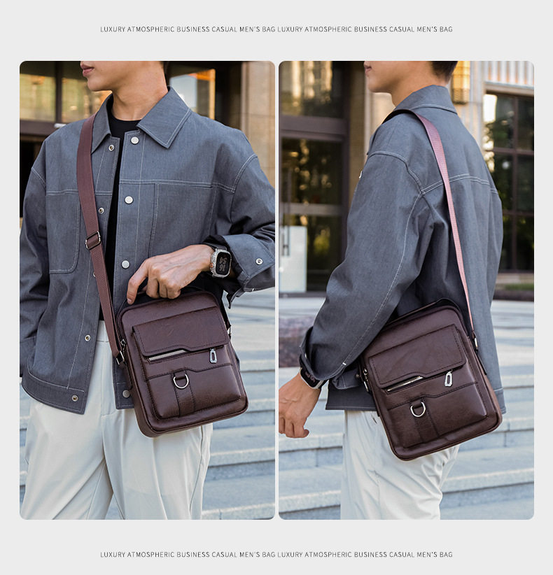 Męska torba na ramię ze skóry ekologicznej retro styl casual_voghion.com