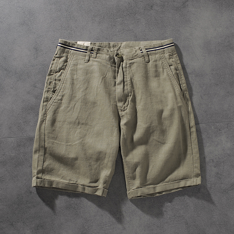 DEESMANCE and CO spring/summer American comfortable wash cotton linen simple men's casual pants five-point pants 277 30 DEESMANCE and CO spring/summer American comfortable wash cotton linen simple men's casual pants five-point pants 277 30