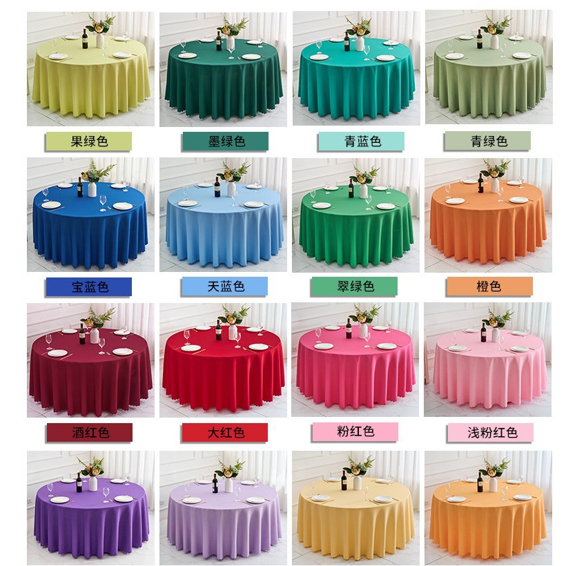 Solid color white plain tablecloth rectangular large round table tablecloth hotel banquet wedding round table tablecloth wholesale