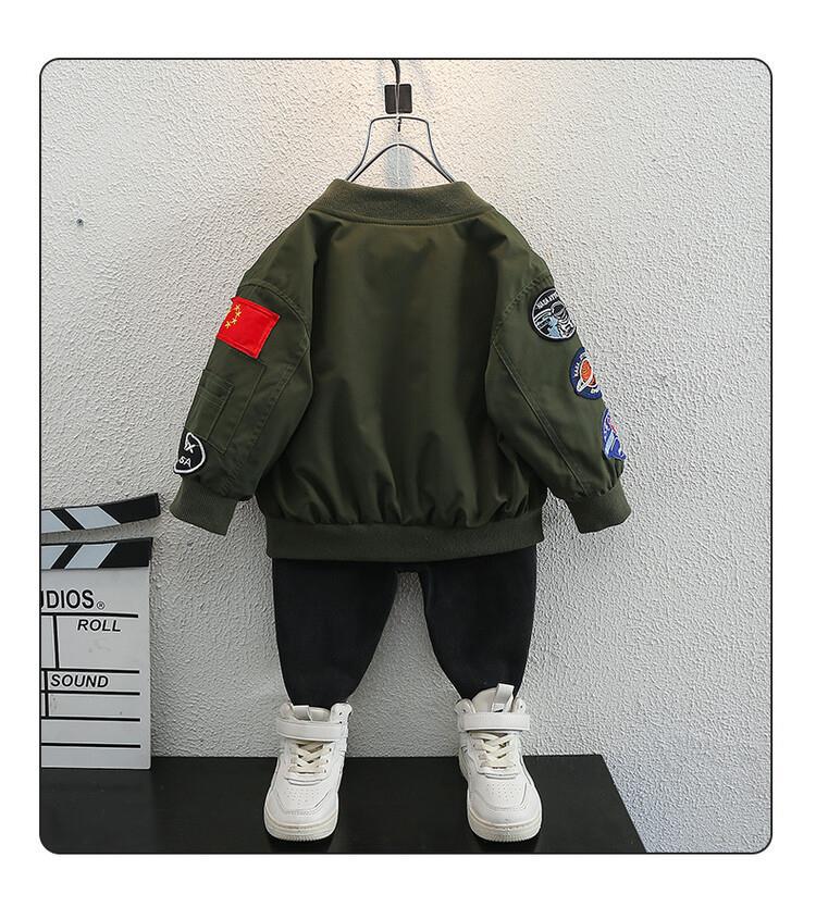 Veste d'uniforme militaire vide pour garçons, vêtements de printemps et d'automne 2023, nouveau beau haut pour enfants, tendance_voghion.com