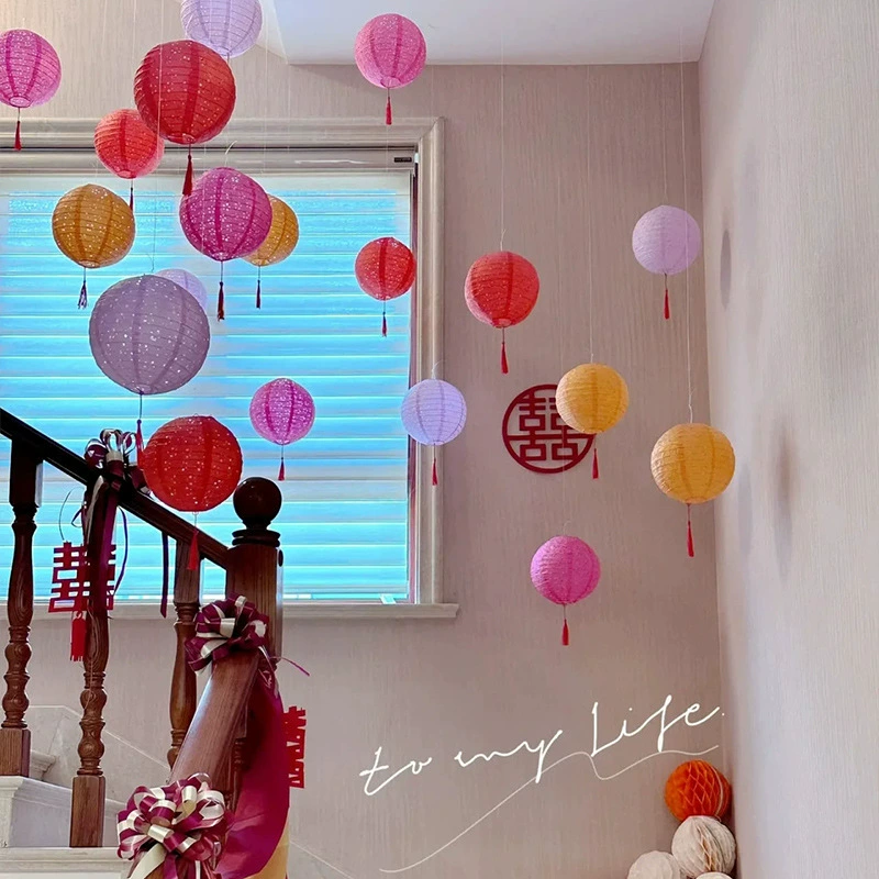 Украшение свадебной комнаты свадебное украшение Женская гостиная спальня фон Стена сотовый шар фонарь СВАДЕБНЫЙ потолочный костюм