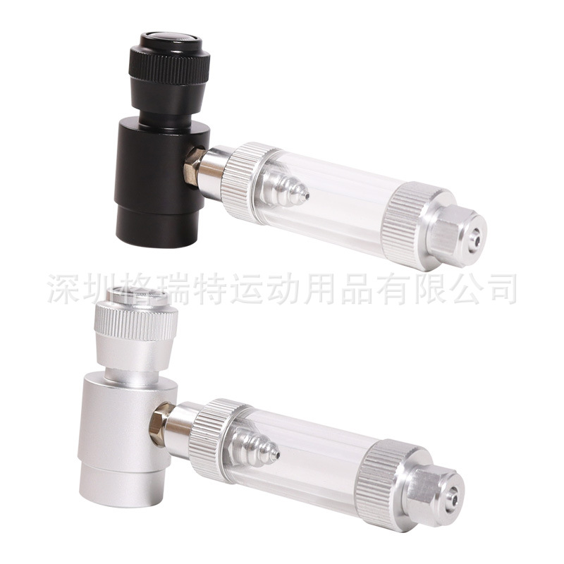 跨境M10、M16螺纹ASA气瓶阀充气接头带透明圆柱管CO2适配器转接头