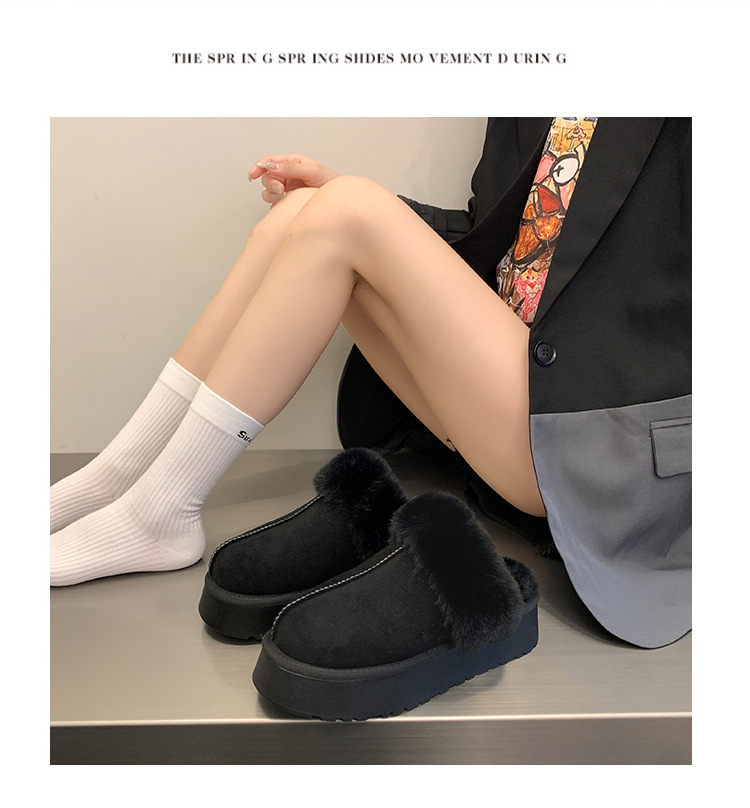 Pantofole pelose Baotou da donna da indossare fuori autunno e inverno nuovo stile celebrità di Internet muffin suola spessa più scarpe di cotone pigro calde di velluto_voghion.com