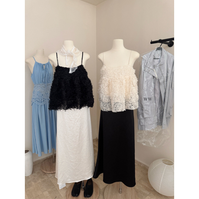 French Design Heavy-Duty Three-Dimensional Floral Camisole Shirt for Women, 2025 Summer New Slim and Stylish Outerwear Top