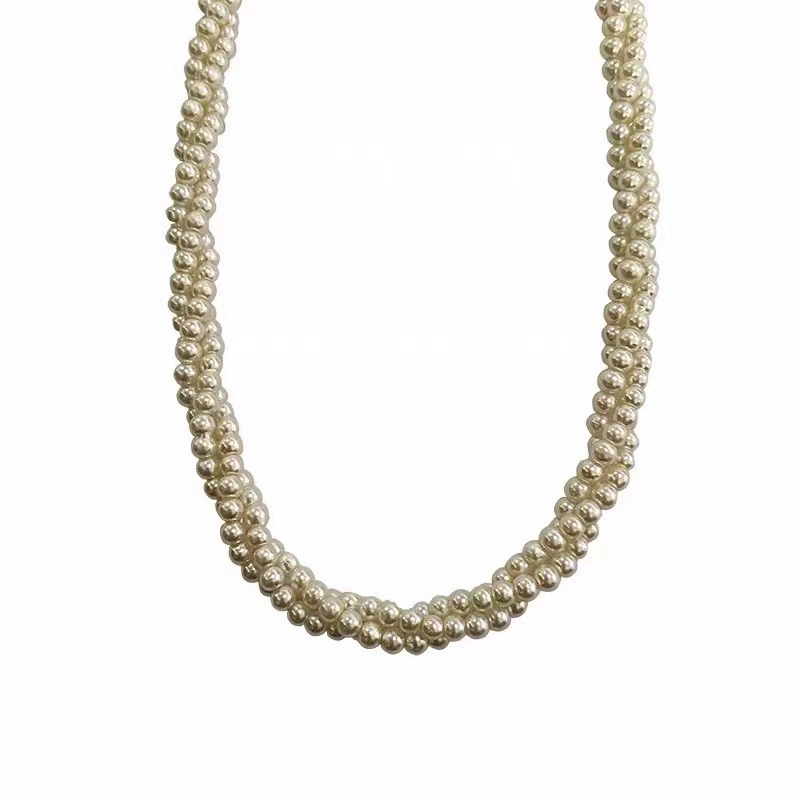 Long Pearl Necklace, Four-Leaf Clover Charms, Sweater Chain Style, 1.5 m Options