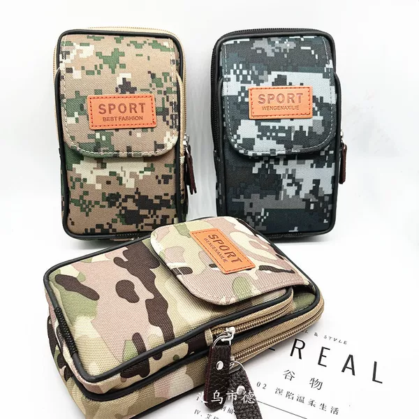 New double magnetic buckle waist bag outdoor stall portable mobile phone bag whole bag belt men's coin purse wholesale