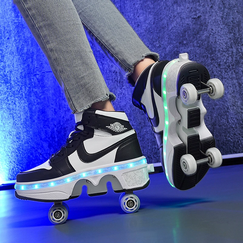 Shoes, transformer on four wheels, double row roller skates, factory direct supply