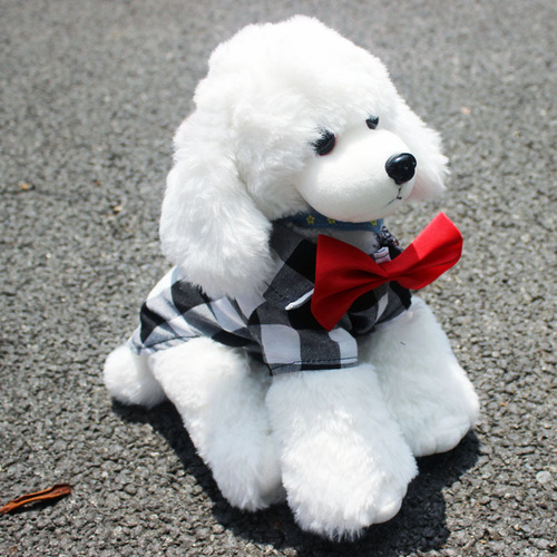 Dog Grid Shirt Suit Wedding Dress Teddy Bichon Small Medium Large Pet Clothes Cat Spring Summer Autumn Style
