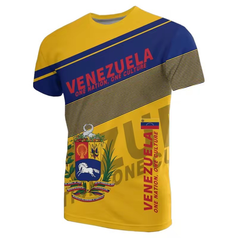 Venta directa de fábrica para hombres deportivos, absorbentes de sudor y de humedad, camiseta suelta y transpirable de manga corta con cuello redondo, estampado geométrico en 3D