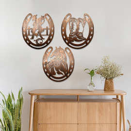 现代家居铁艺壁挂不锈钢挂件客厅餐厅背景墙装饰品电镀工艺三件套