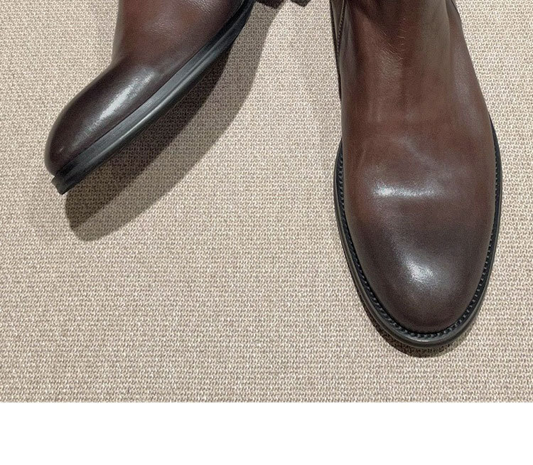 Scarpe in pelle casual da lavoro alte in pelle Stivali retrò neri Stivali alti alla moda tutto in uno da uomo britannici_voghion.com