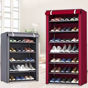 Fully Enclosed Shoe Cabinet Double Zipper Dust-Proof Shoe Rack Household Multi-Layer Sturdy Dormitory Shoe Rack Door Storage Sensheng