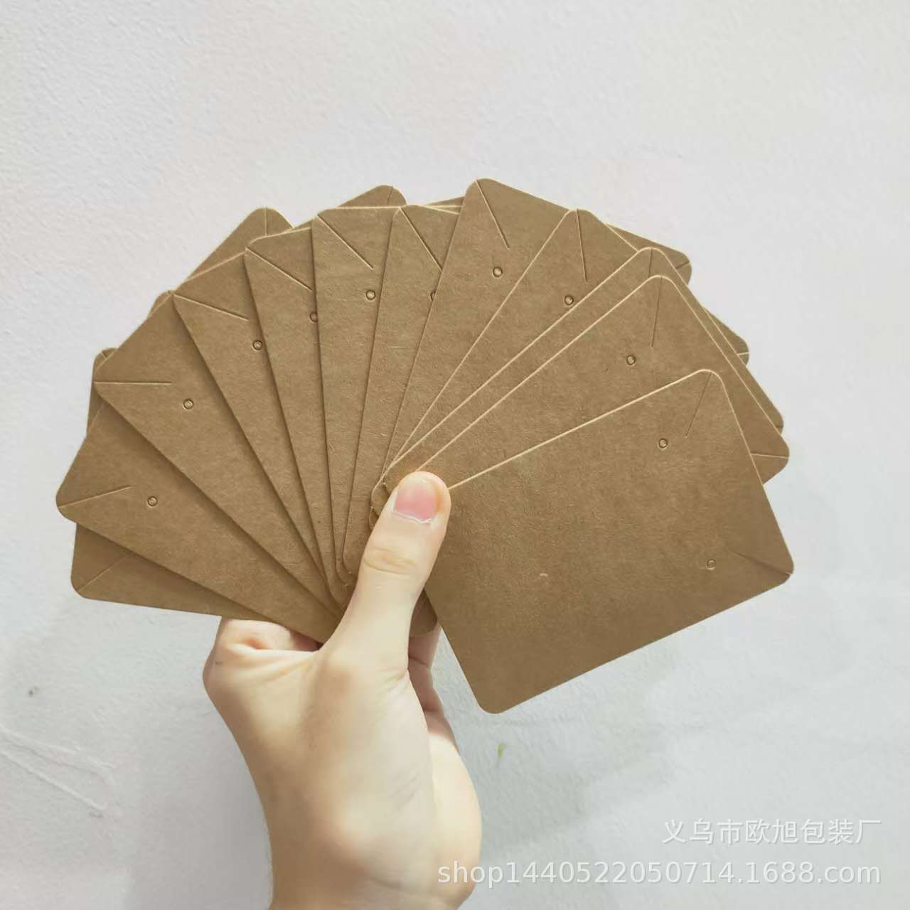 亚马逊6*9CM空白牛皮纸饰品卡片350克纸卡耳环项链首饰包装套卡