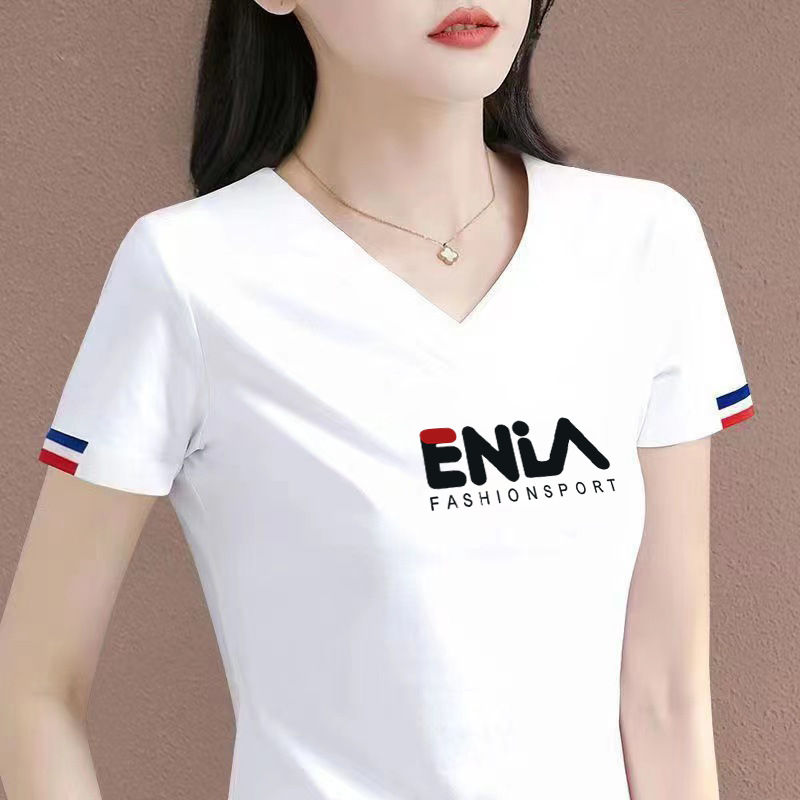 White T-Shirt for Women, Short-Sleeved, Pure Cotton, 2026 New Summer Style, Loose Half-Sleeve, Thin Printed Top for Middle-Aged Moms