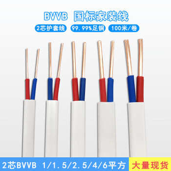 厂家加工生产BVVB家装PVC绝缘2/3芯BLVVB铝护套电线2*2.5扁铜电缆