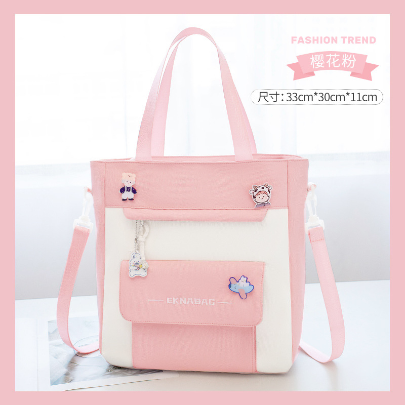 Bolso de matrícula de gran capacidad Bolso de hombro para estudiantes de primaria Bolso de mano Macaron Bolso de reparación de doble hombro Bolso bandolera de arte cruzado