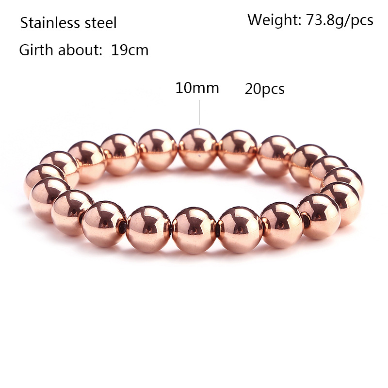 15g Weight Rose Gold Plated Plating Material Bracelets Classification 304 Stainless Steel Chain Material 1 Piece Quantity Holiday, Daily Occasion 304 Stainless Steel Material Solid Color Pattern Women's Gender Beaded Design Casual, Simple Style Style Casual Simple Style Solid Color 304 Stainless Steel Rose Gold Plated Bracelets In Bulk 5