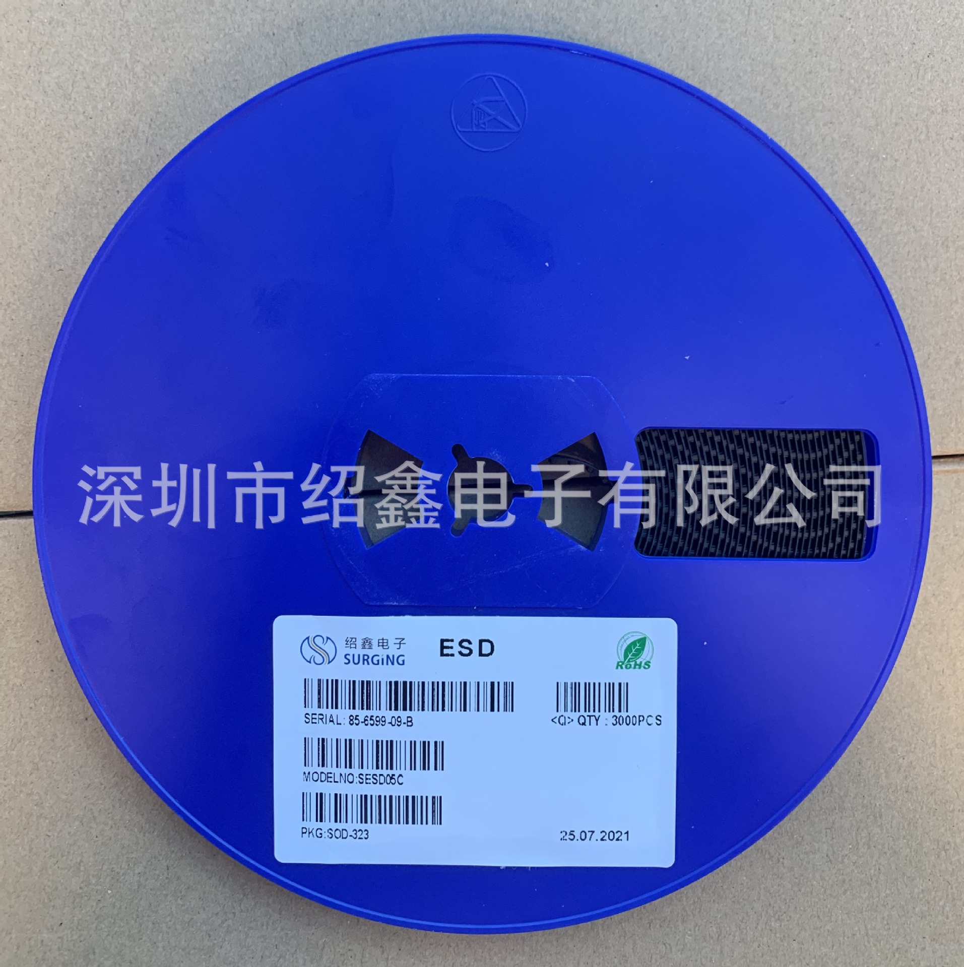 ESD现货TVS防静电保护二极管 瞬态静电单向双向5V SOD-323SMD贴片