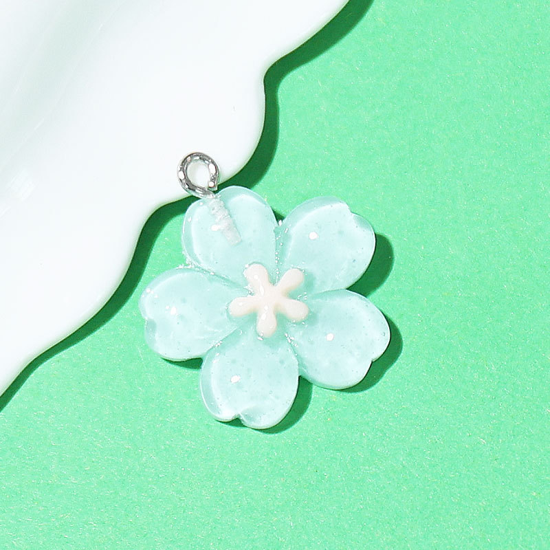 小清新冰透彩色樱花树脂配件   DIY材料水杯冰箱贴手机壳鞋花配件|undefined