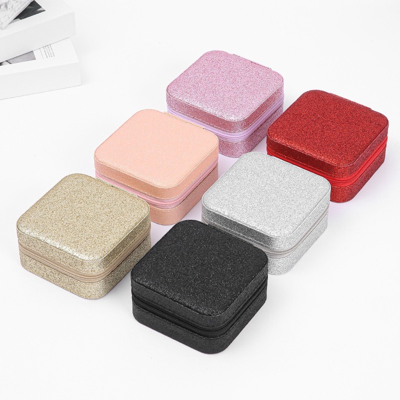 Nuevo estilo caja de joyería cuadrada caja de anillo mini pulsera portátil collar pendiente caja de almacenamiento caja de joyería exquisita al por mayor
