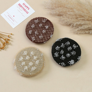 Cross-border wholesale hand-woven pearl hair net female foreign trade fashion exquisite hair net ultra-fine invisible hair net net pocket