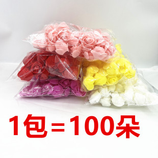 100 PE Rose head 3.5cm foam Flower Wedding Celebration Sugar Box Decoration accessories Simulation foam fake flowers