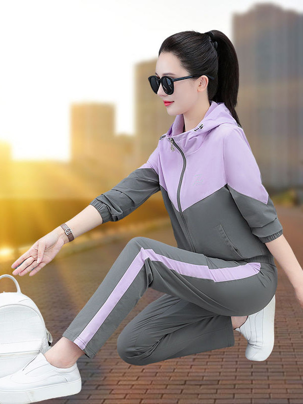 春秋运动服套装女士2025新款爆款秋季中年妈妈休闲时尚洋气两件套|undefined