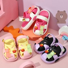 凉鞋女童夏季EVA可爱软底踩屎感外穿沙滩公主男童宝宝卡通包头鞋