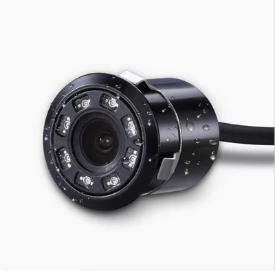 Universal fisheye wide-angle car Vehicle camera - 185-perforated-8-lights