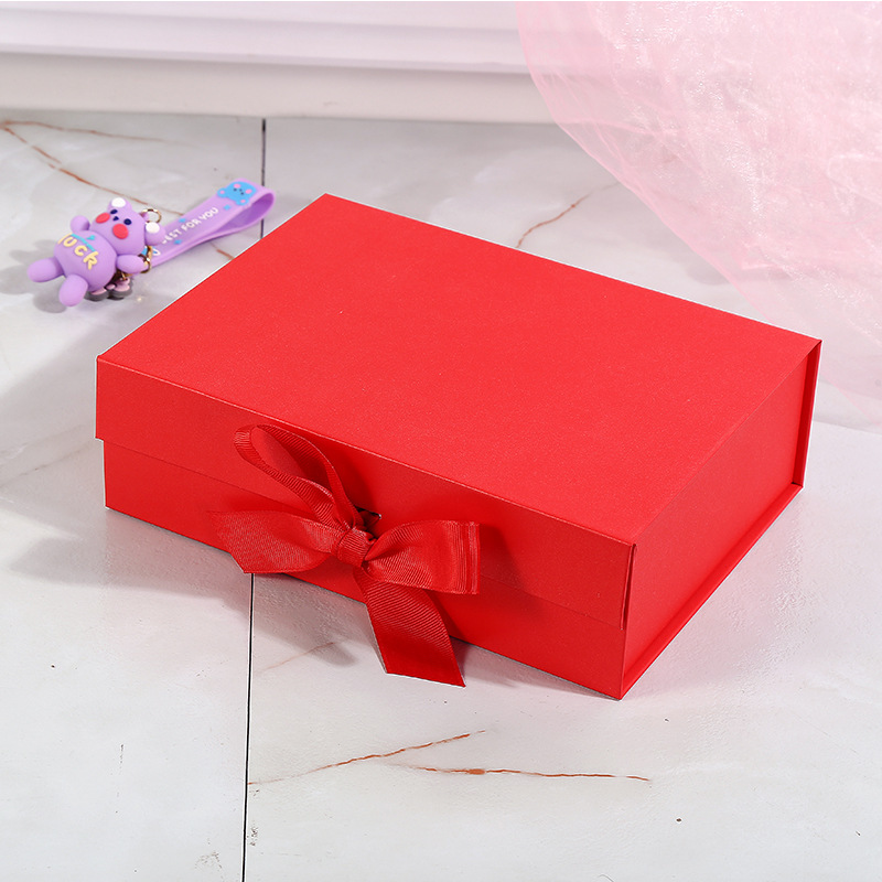 Caja plegable de cinta de Navidad, caja de regalo de color sólido, hermosa caja de regalo de cosméticos, caja de regalo de dulces de alta calidad