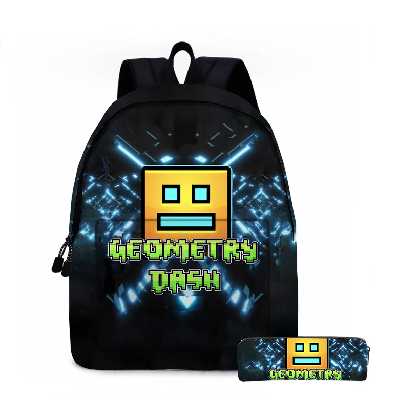 3D跨境我的世界中小学生书包游戏周边背包笔袋两件套