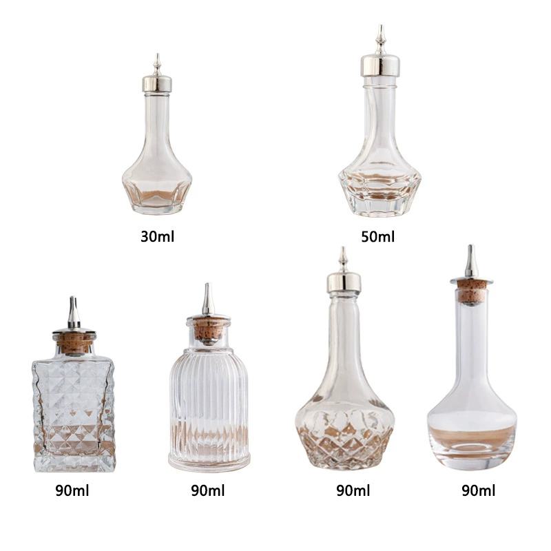 Бутылка абсента в японском стиле Бутылка лечебного вина Стеклянная бутылка горькой эссенции Горькая бутылка дубовая пробка капля Бутылка через границу