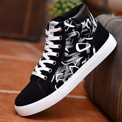 Men's High-Cut Canvas Shoes Autumn Casual Sneakers for Men Student Running Shoes