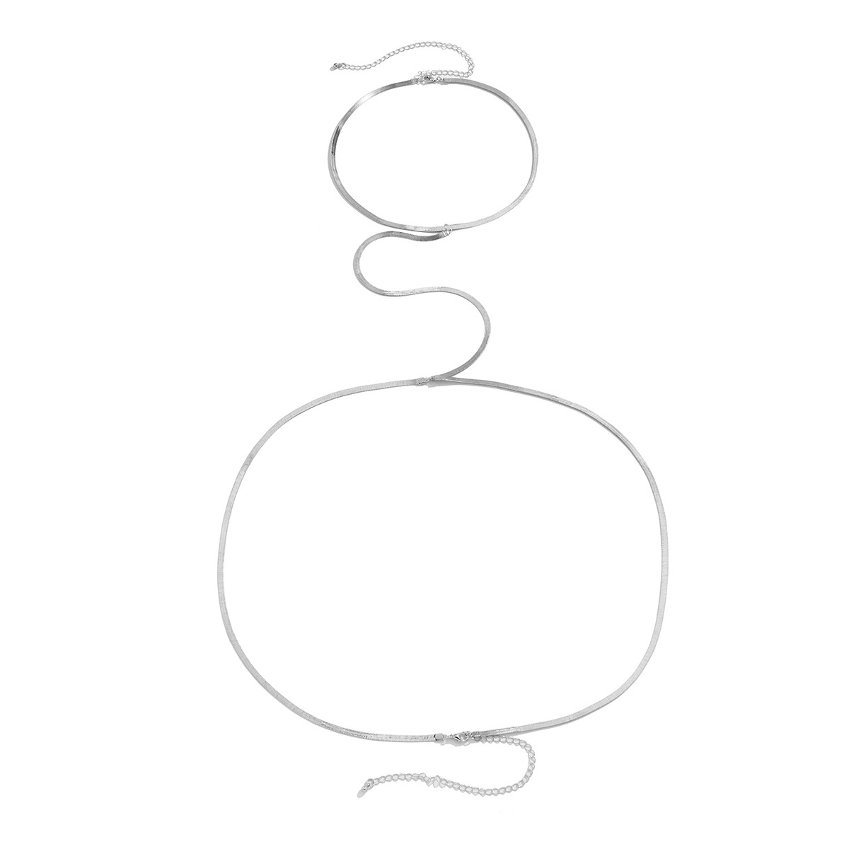 sweet flat snake bone hanging neck belt fashion bikini clothing copper waist chain