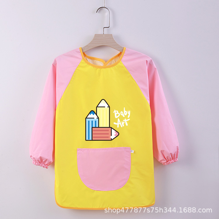 Abrigo DE LOS NIÑOS impermeable arte kindergarten pintura ropa publicidad inversa ropa impresa logo manga larga delantal vestido inverso