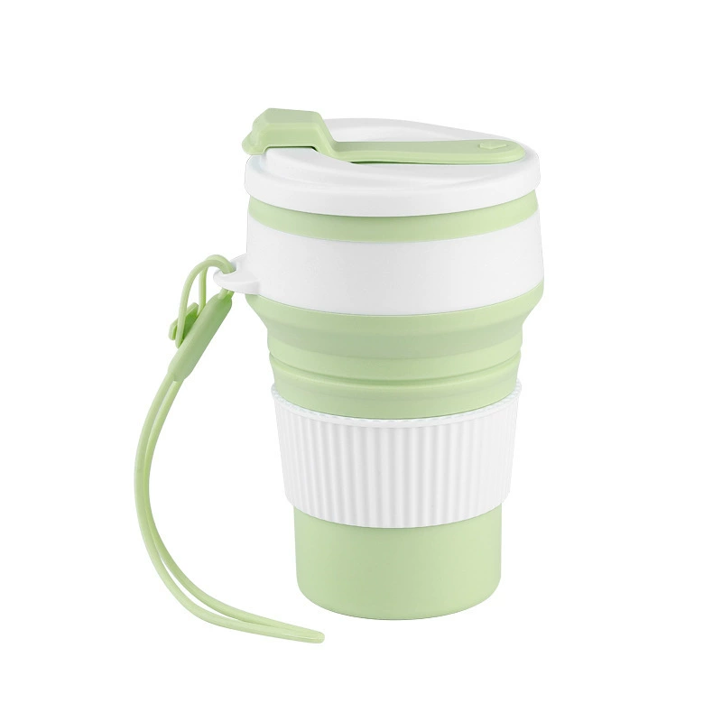 Handheld folding telescopic food silicone for traveling, 350 ml