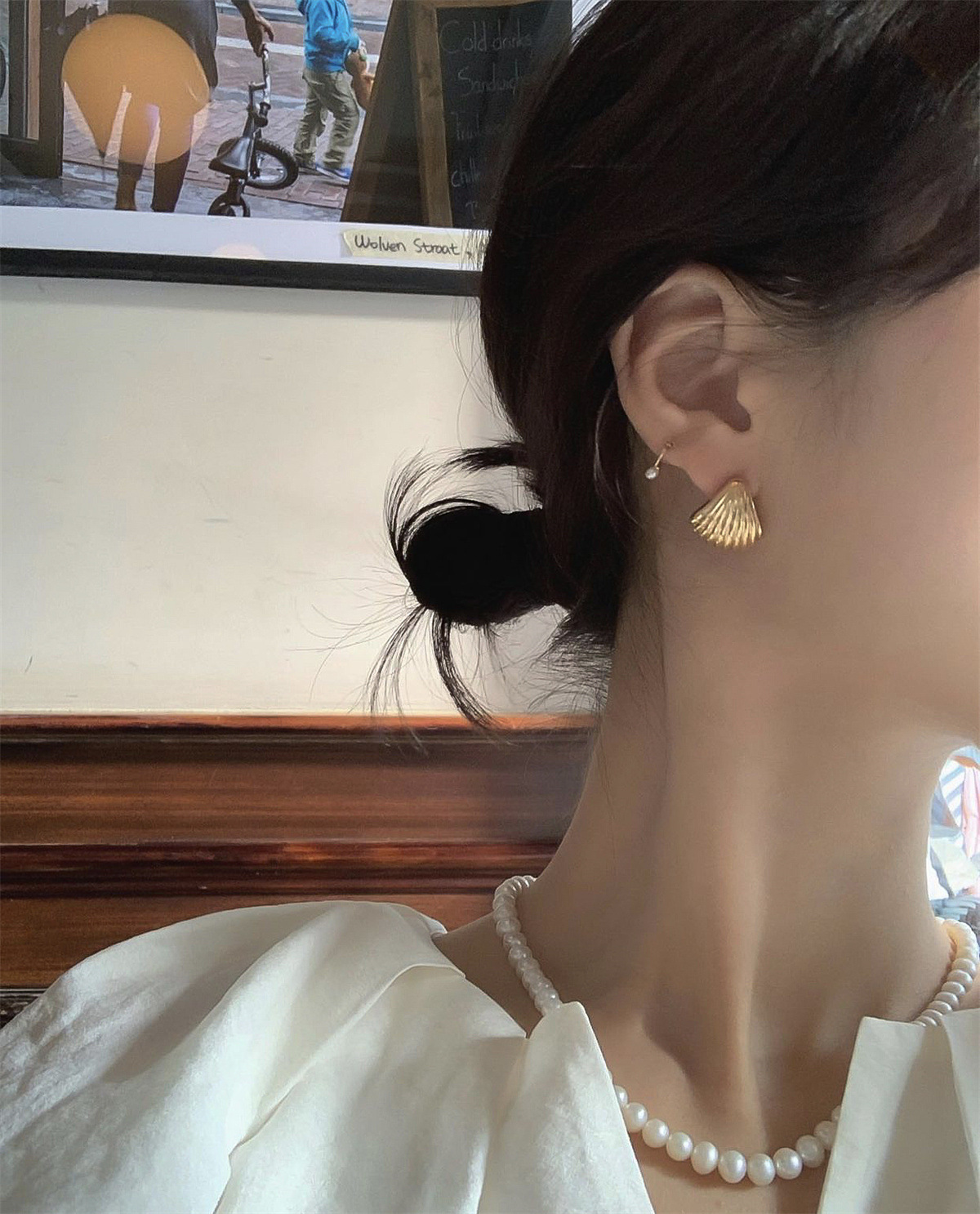 fever同款貝殼耳釘女小眾時尚氣質韓版ins個性925銀針批發2022新