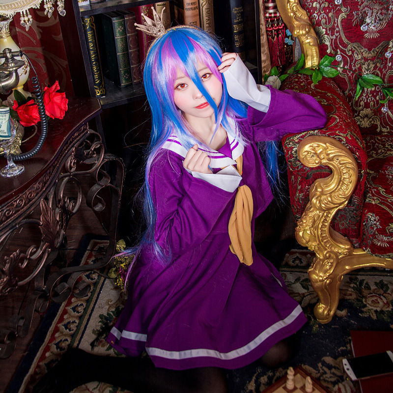 Game Life NO GAME NO LIFE White cos Lori Sailor Suit cosplay Costume JK Commuter School Uniform