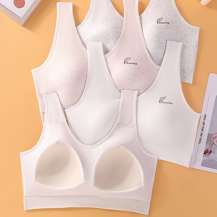 LaTeX 홀 컵 원활한 컬러 코튼 플러스 사이즈 초대형 속옷 개발 기간 소녀 브라 고정 컵 실행 위치 없음