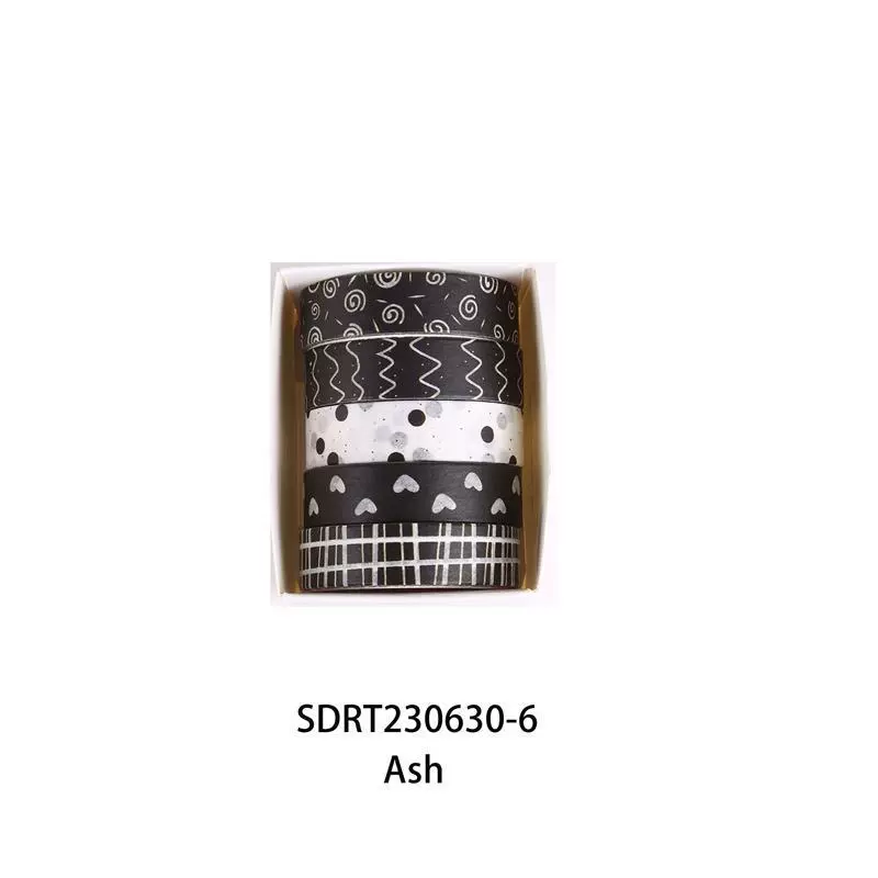 Washi tape set Mori Mori, 1 cm × 2 m 5‑rolls, retro decorative patterns