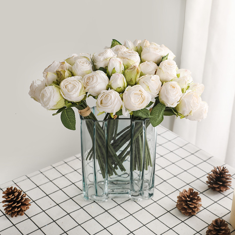 亞馬遜貨源影樓拍攝道具仿真手扎甜心玫瑰 歐式復古仿真假花花束