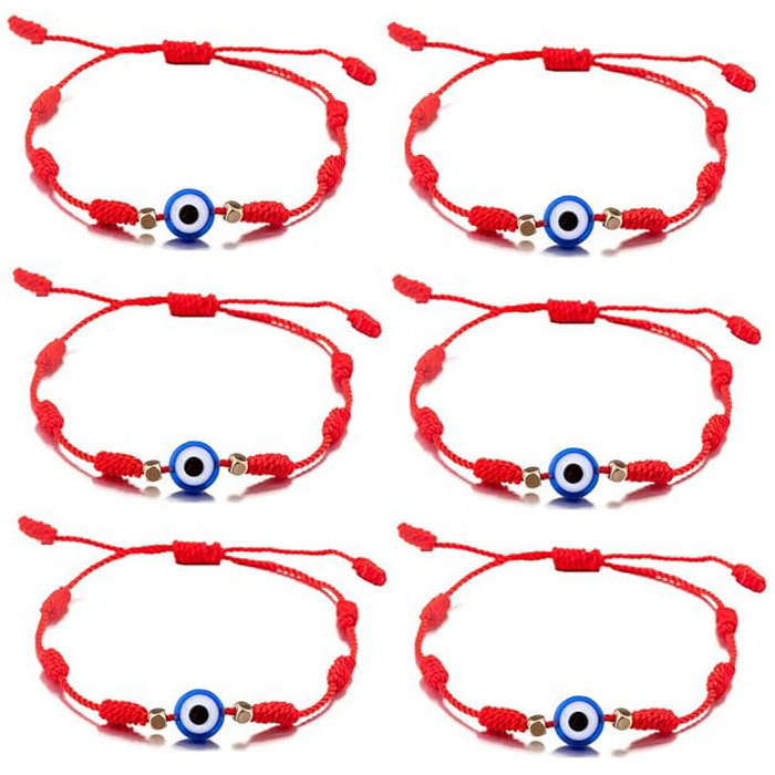 Cross-Border E-Commerce Devil's Eye Bracelet Turkish Blue Eye Bracelet Red Rope Braided Evil Eye Bracelet Set