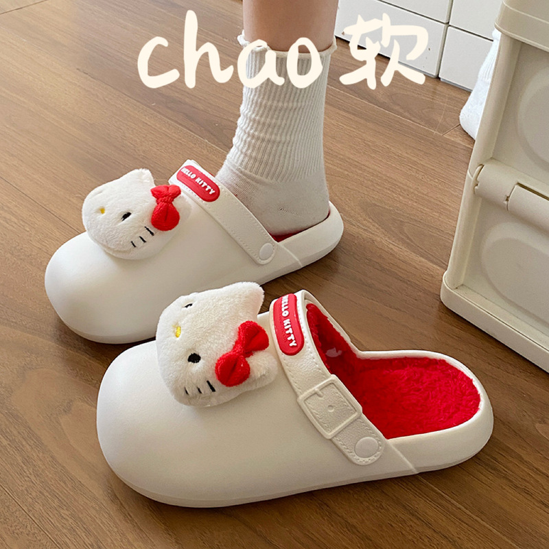 Winter Soft and Fluffy Street Fashion Versatile Outer Wear Soft Sole Liner Removable and Washable Casual Toe-Cap Cotton Slippers Winter Soft and Fluffy Street Fashion Versatile Outer Wear Soft Sole Liner Removable and Washable Casual Toe-Cap Cotton Slippers
